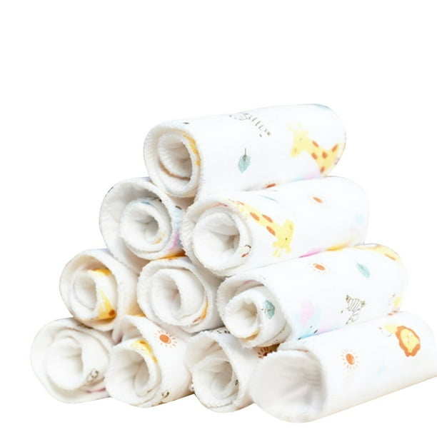 Penkiiy 10PCS pañales de tela de bebé, suave transpirable grueso lavable napa de algodón absorbente inserto para bebés y niños pequeños M Khaki
