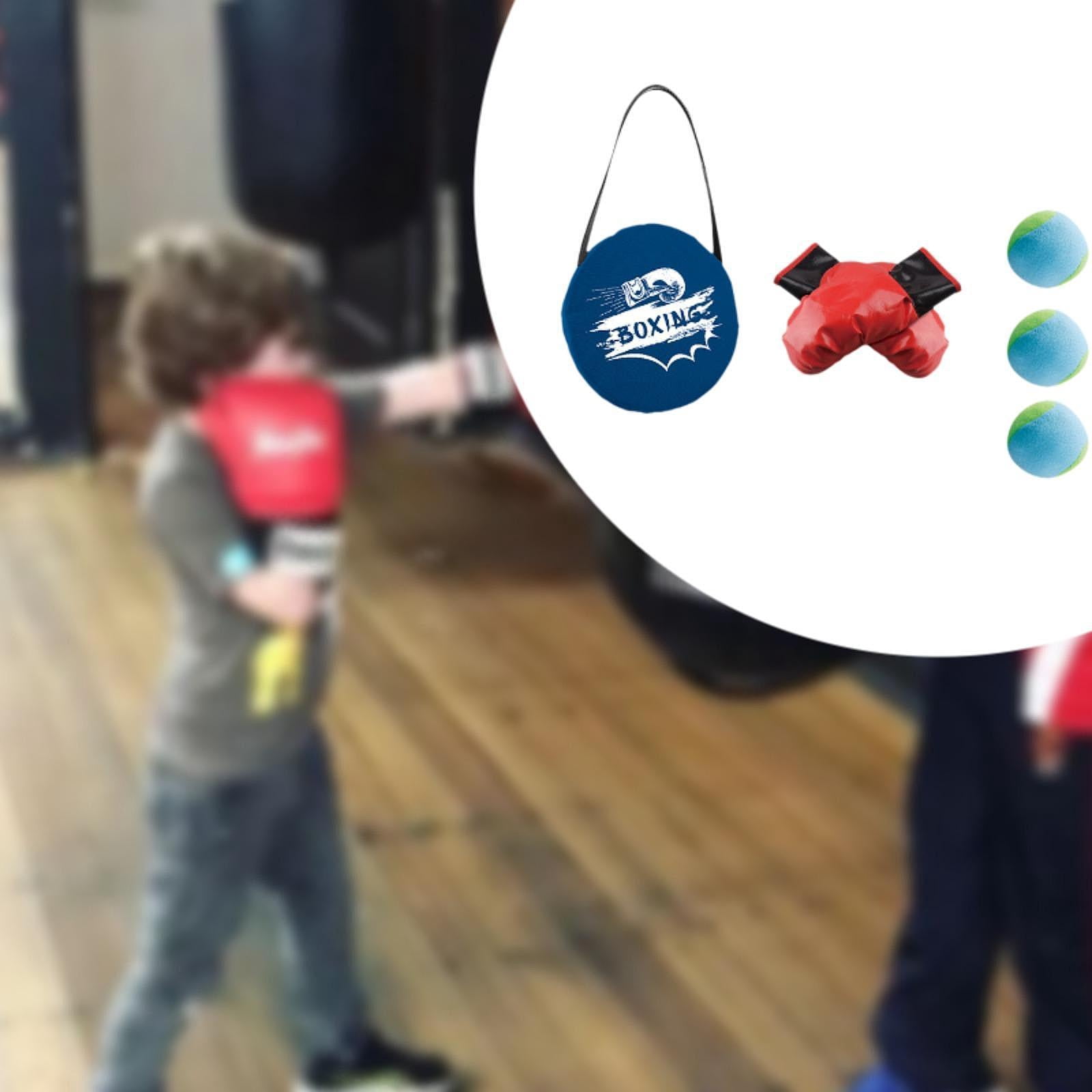 DimyFew Children Boxing Gloves Set Punching Gloves with Balls Punch Mitts Equipment Boys