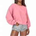 thumbnail image 2 of Oversized Sweatshirts for Women 2025 Fall Winter Long Sleeve Crewneck Plain Basic Sweatshirt Pullover Tops, 2 of 6