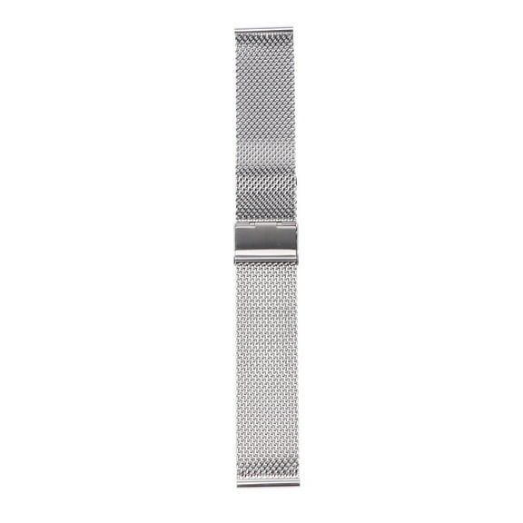 GOOHOCHY 22mm Shark Mesh Stainless Steel Watch Band with Folding Clasp (Short Pattern Silver)