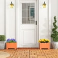 thumbnail image 4 of Gymax 2 Pack Rectangular Planter Box Weather-resistant HDPE Flower Pot w/ Drainage Gaps Orange, 4 of 10