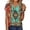 #024-Mint Green, variant on Craaazy Women's Floral Prints Spring Summer Beach Vacation Casual V-neck Short Sleeve T Shirts Gifts