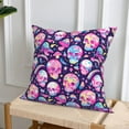 thumbnail image 6 of Throw Pillow Covers, Skull mushroom colorful cute Soft Square Pillow Cases with Invisible Zipper for Couch Bed Sofa, Farmhouse Fall Home Decor 12"x12", 6 of 7
