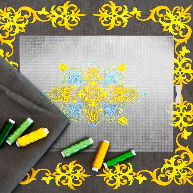 KONTONTY 6Pcs Transparent Plastic Mesh Fabric for Needlework and Crochet Yarn Crafting