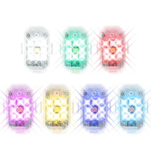 2pcs Car LED Lights Waterproof Drone Anti Collision Lights with 7-Color Light and Multiple Modes Wireless Flashing Light Rechargeable Beacon Lights for Drone Bike Motorcycle