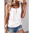 thumbnail image 6 of Womens U Neck Tank Tops Summer Sleeveless Loose Button Casual Henley Shirts White L, 6 of 9