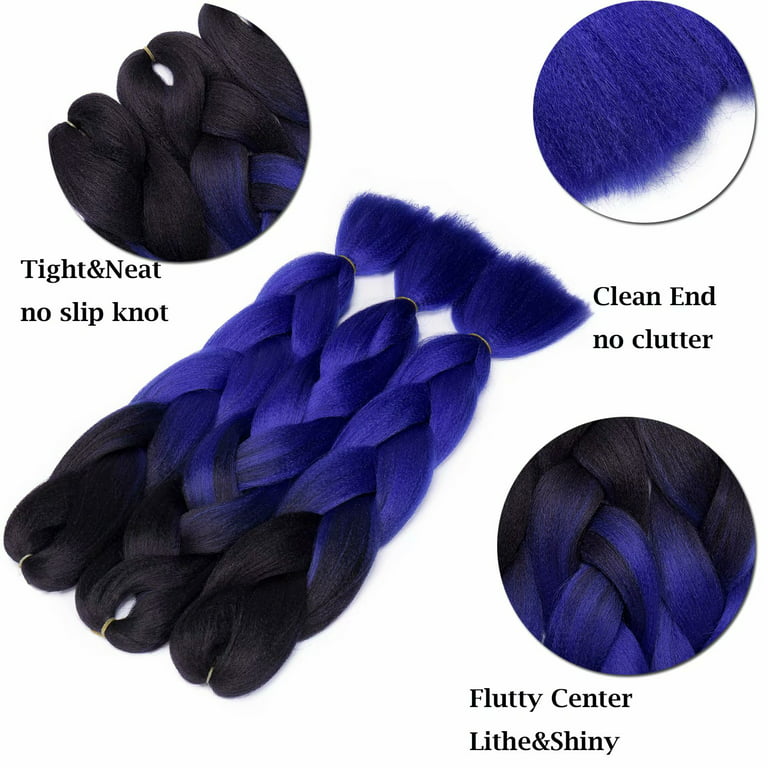 Benehair Jumbo Braiding Hair Synthetic Salon Crochet Braids Ombre for Twist  Hair Extensions 24/300g 3 Packs Dark Green to Yellow Green