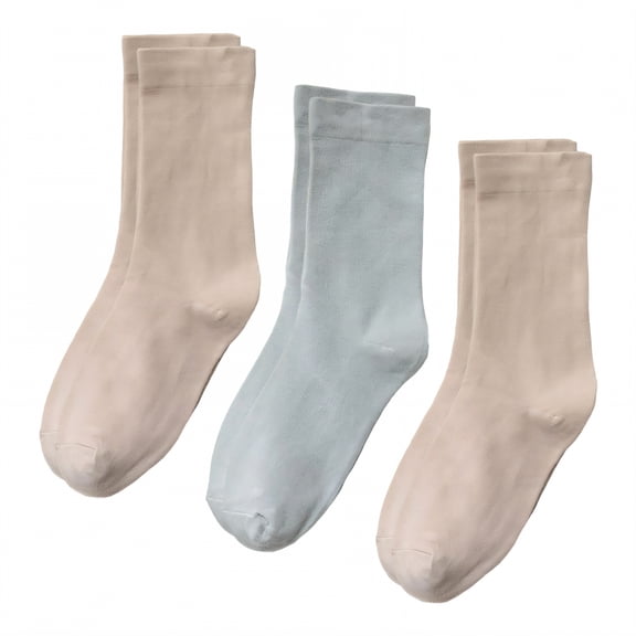 TELOLY 3Pairs Womens Crew Socks,Cotton Material Boot Socks,Thin for Spring/Summer Womens Socks Size 9-11,Combination3