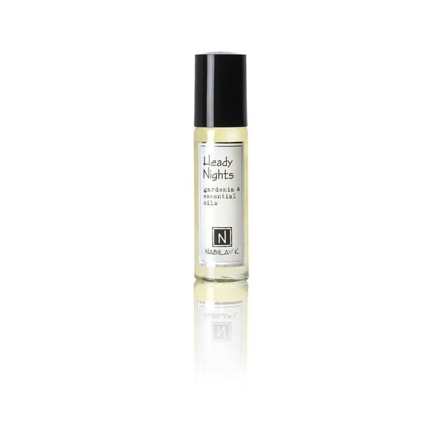 Nabila K Heady Nights Perfume roll-on con aceite esencial de Gardenia, fragancia orgánica natural y duradera, sin alcohol, perfume de tamaño de viaje para mujeres, aprobado por la TSA 0,33 oz / 10 m