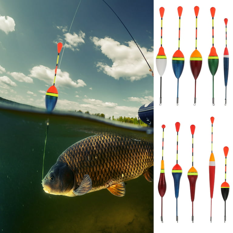 Nuolux 10pcs Fishing Floats Set Buoy Bobber Fishing Light Stick Fishing Accessories, Size: 15x1.5 cm