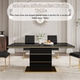 thumbnail image 4 of 63" Dining Table Set of 5, Rectangular Glossy Table with Gold Accents and 4 PU Leather Cantilever Chairs, Luxury Style for Apartment, Living Room, and Dining Room, 4 of 9
