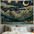 thumbnail image 2 of Shiartex  Mountain Forest Tapestry Boho Landscape Moon Stars Tapestry for Bedroom Aesthetic Nature Tapestry Wall Hanging Trees Wall Tapestry for Bedroom Living Room Classroom Dorm  Painting, 2 of 6