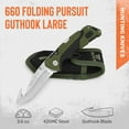 thumbnail image 5 of Buck Knives 660 Large Folding Pursuit Guthook Hunting Knife, 3-1/2" Blade, Nylon Handle, Green, 3.6 oz, 5 of 8