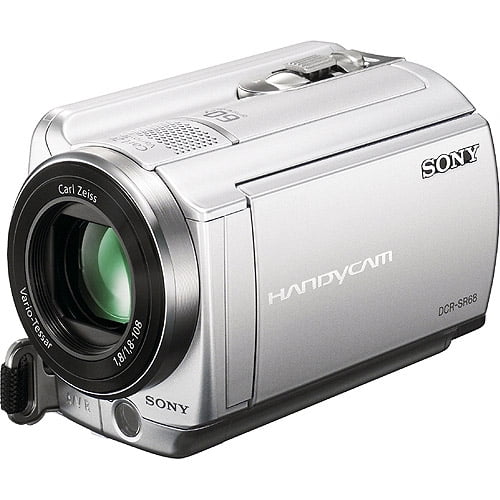 Sony Handycam DCR-SR68 - Camcorder - widescreen - 680 KP - optical zoom - Carl Zeiss HDD 80 GB flash card - silver - Walmart.com