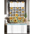 thumbnail image 6 of No Hook Cloth Fabric Shower Curtain with Snap in Liner, Orange Sunflower Waterproof Shower Curtains Set with See Through Top Window, Vintage Black Plaid Bee Floral Summer Bath Curtains Shower 60"x72", 6 of 6