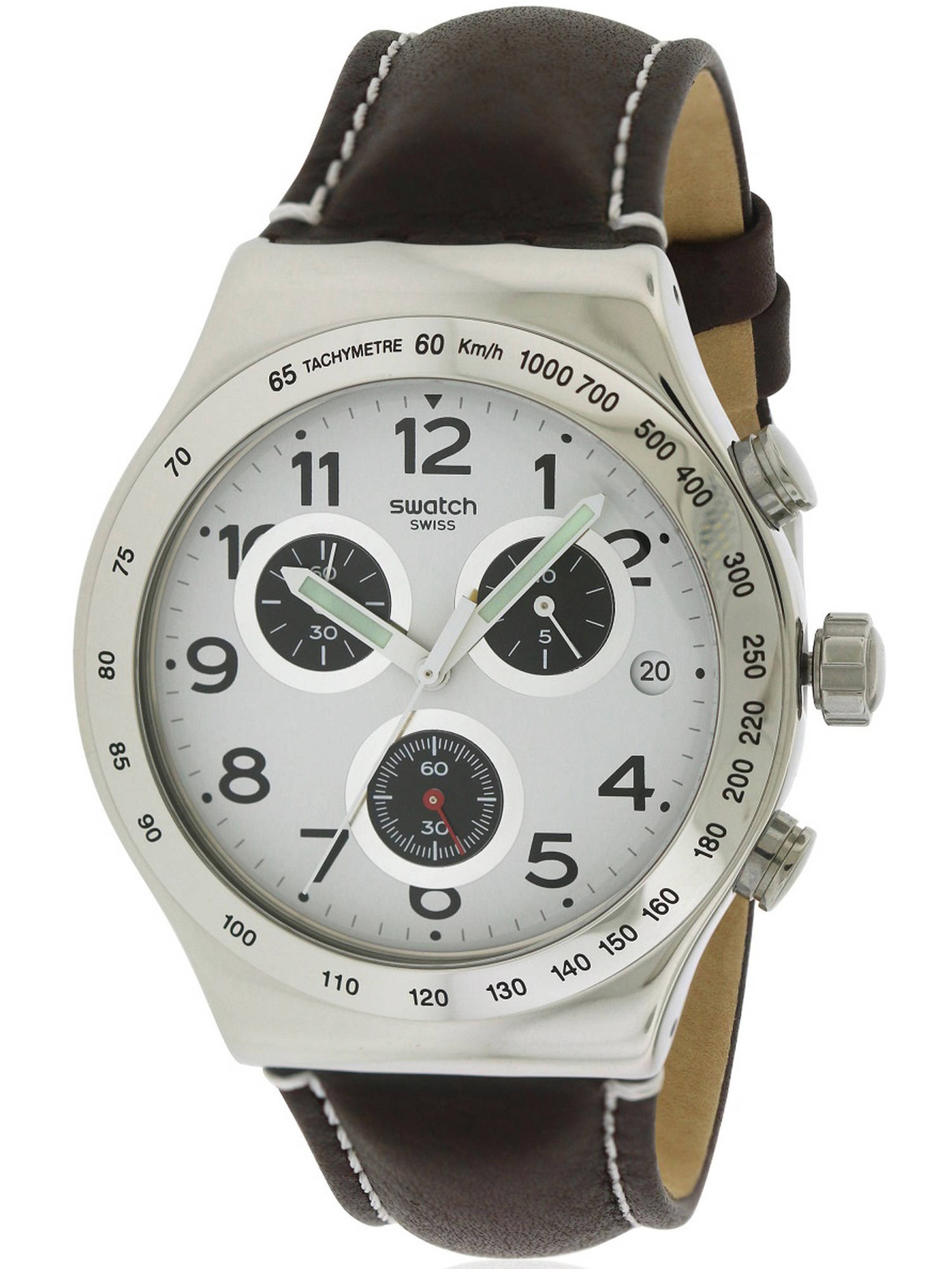 Swatch - Swatch DESTINATION HAMBURG leather Chronograph Mens Watch ...