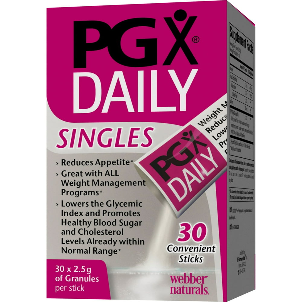 PGX Daily Singles Appetite Suppressant Diet Supplement Drink Packets, Unflavored, 30 Ct