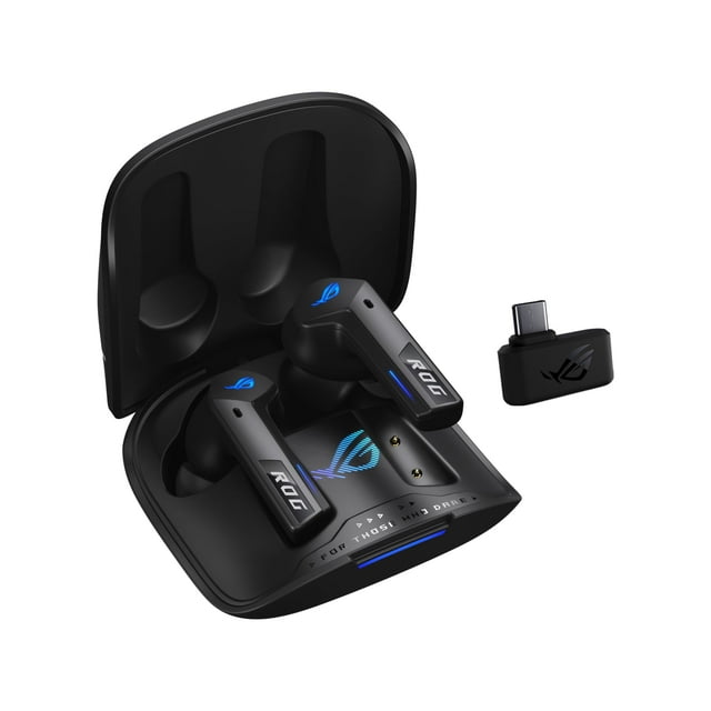 Auriculares inalámbricos para juegos ASUS ROG Cetra True (2,4 GHz y Bluetooth 5.3, ROG SpeedNova, audio de 24 bits y 96 kHz, Dirac Opteo, micrófonos AI de conducción ósea, ANC adaptativo, duración de