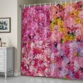thumbnail image 5 of Cherry Blossoms Shower Curtain, Modern Abstract Art Pink Yellow Cherry Oil Painting Waterproof Shower Curtain Set with 12 Hooks Lightweight Bath Curtains Fabric Bathroom Decor 72x78 Inches, 5 of 9