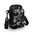 thumbnail image 3 of HELLHERO Dragonfly and Floral Pattern Polyester Crossbody Sling Bags Adjustable Strap with Casual Use with Zipper Closed Daily Commute or Casual Outings, 3 of 7
