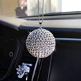 thumbnail image 3 of Bling Car Decor Bola de cristal para espejo retrovisor de coche, adorno colgante de diamantes de imitación, accesorios de coche para mujeres, adorno de bola de cristal para atrapar el sol JM, 3 of 5