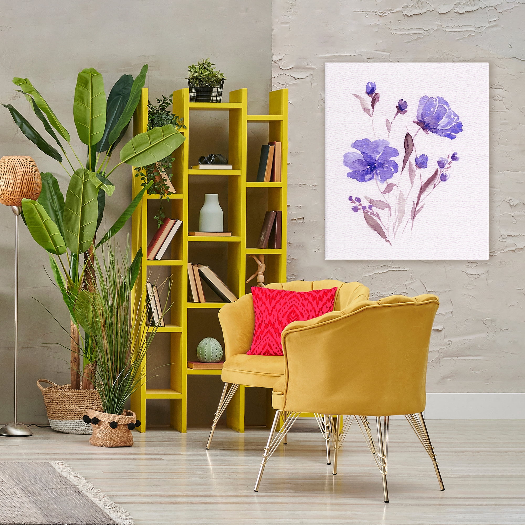 Stupell Industries Watercolor Purple Flowers Canvas Wall Art, design by Leah Noel Art