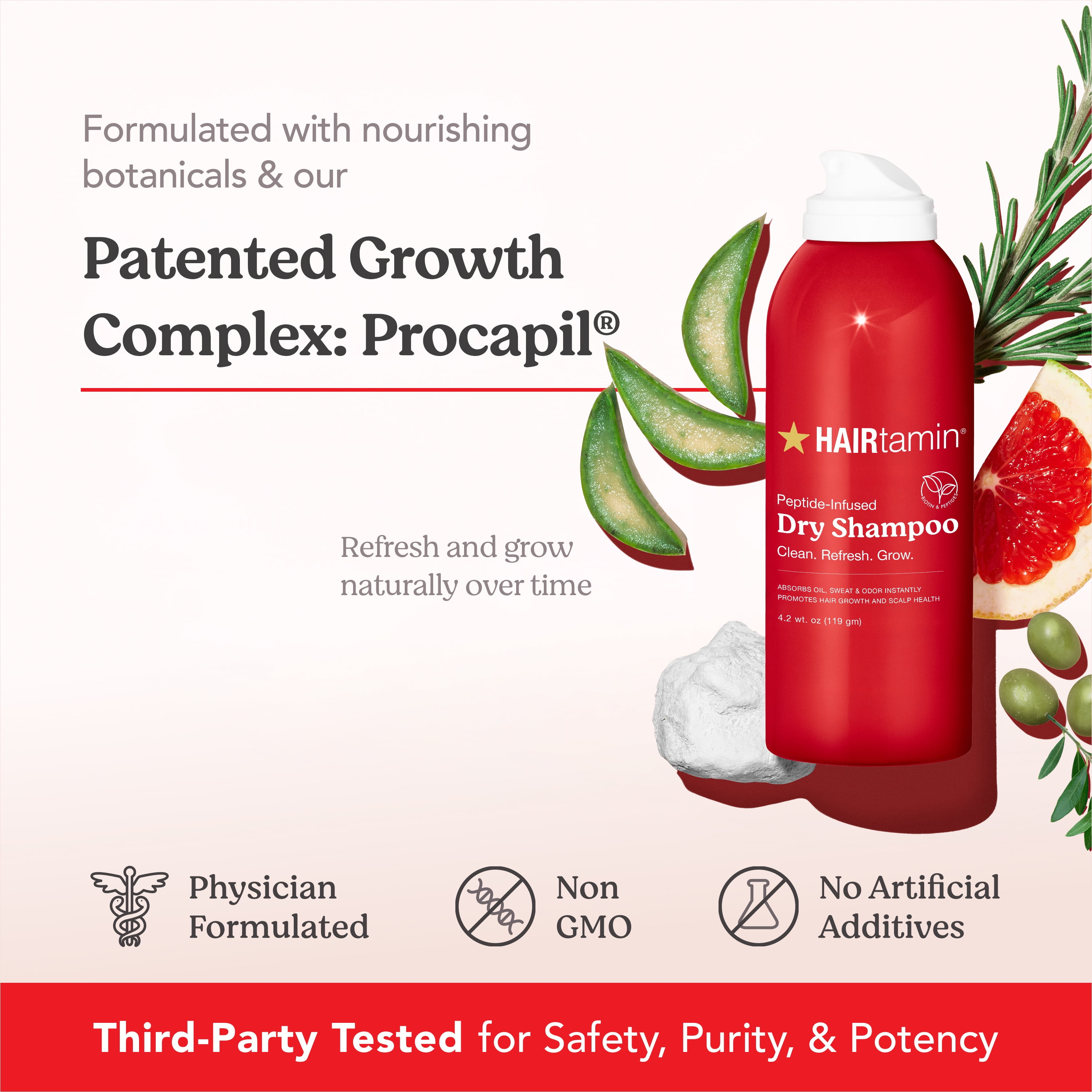 HAIRtamin Peptide Dry Shampoo | Refreshes Hair & Promotes Growth | 119 gm
