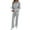 Grey, variant on Womens Two Piece Outfits Casual Long Sleeve Knit Sweater Tops Matching Wide Leg Pants Tracksuit Lounge Sets Black L