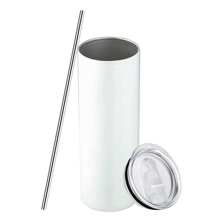 

Insulated Tumbler Heat Sublimation Straight Body Cup Stainless Steel 20oz With Straw Car Vacuum Mug