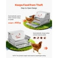 thumbnail image 2 of VEVOR Automatic Chicken Feeder, 25 lbs Capacity, Rainproof Treadle Poultry Feeder with Lockable Lid, No Waste, Galvanized Steel Construction, Outdoor Use, for Chicken, Bantams, Poultry, Pheasants, 2 of 9