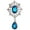 Peacock Blue, variant on Opvise Women's Luxury Rhinestone Alloy Brooch Pin Large Waterdrop Pendent Party Jewelry