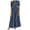 Dark Blue, variant on asdoklhq Womens Plus Size Clearance Dresses, Women Button Loose Solid V-neck Lmitation Denim Short Sleeve Long Dress