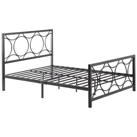 - Pemberly Row Queen Metal Bed in Black and Silver
