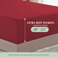 thumbnail image 3 of Elegant Comfort 1500 Series Bed Sheets All Around Elastic 18 - 24 Inches Deep Fitted Sheet - Extra Deep Pocket Sheets - California King Cream, 3 of 5