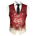 thumbnail image 5 of Yuyamidu Red Xmas Tree Men's Suit Vest Size L Christmas Waistcoat Casual Slim Fit Suit Vest Business Formal Dress Waistcoat Red Xmas Vests for Suit or Tuxedo, 5 of 7
