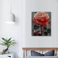 thumbnail image 4 of Acheng Vintage Rose Painting Canvas Wall Art, Retro Black And White Red Rose Flower Picture Print, Modern Rose Wall Decor Floral Artwork Poster Framed For Living Room,Bedroom Bathroom 12x16 in, 4 of 5