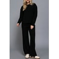 thumbnail image 4 of Women's Soft Knit Long Pants with Elastic Waist Brushed Heavy Rib Fabric, 4 of 5