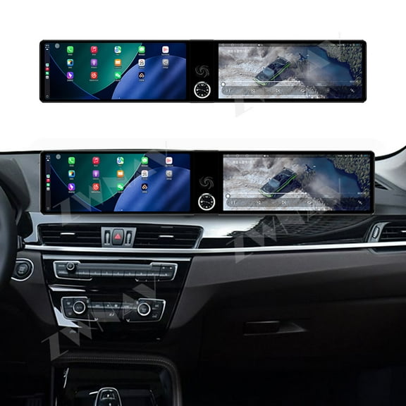 ZWNAV Dual 12.3 inch Screen Carplay Android 14 Car GPS Navigation for BMW X1 2016-2017 NBT Head Unit Multimedia Player Car Radio