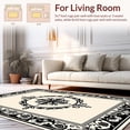 thumbnail image 2 of ODIKA 4'x6' Machine Washable Non-Slip Area Rug, Lyon with Verdant Scrollwork Motifs High Traffic Rug, Black, 312475, 2 of 7