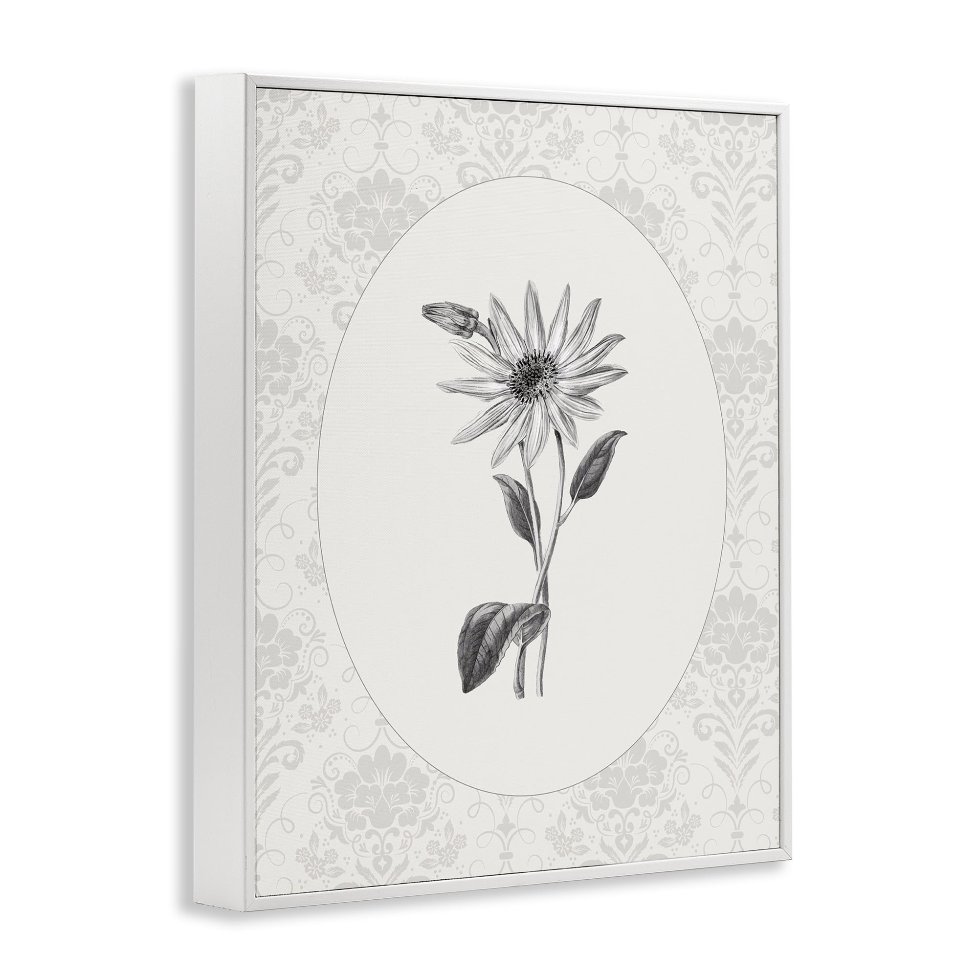 Stupell Industries Antique Botanical & Lace White Framed Giclee Art, design by CAD Designs