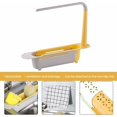 thumbnail image 5 of Estante de almacenamiento telescópico actualizado para fregadero, cocina, longitud ajustable, escurridor para fregadero, jabonera, colgador extensible, 5 of 5