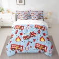 thumbnail image 2 of Erosebridal Fire Truck Bedding Sets Queen Size, Firefighter Bedding Queen Size, Cartoon Firemen Car Reversible Comforter Sets with Sheets, Microfiber Room Decor, 7 Pieces, 2 of 6