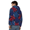 thumbnail image 4 of Uemuo Red White Blue Fireworks for Men's Fashion Full-zip Hoodies & Sweatshirts with Kangaroo Pocket, Zip-up Hooded Sweatshirt, Moisture Wicking & Breathable-X-Large, 4 of 5