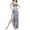 Gray, variant on 2 Piece Sets for Women Summer Sexy Sequin Crop Top and High Slit Maxi Skirt for Belly Dance Performance Party