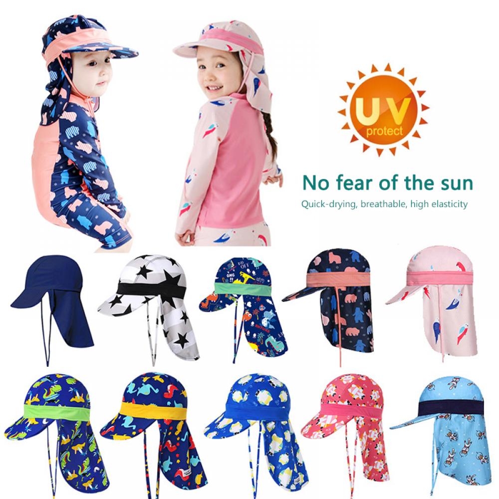 Baby Boy Sun Hat with Neck Flap Summer Beach Hat Sun Protection Cap
