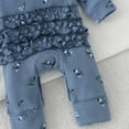 thumbnail image 7 of Faraee Newborn Baby Girl Floral Romper Set Waffle Knit Long Sleeve Ruffle Jumpsuit with Bow Headband 0 3 6 9 Months Infant Fall Winter Outfit, 7 of 7