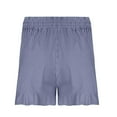 thumbnail image 6 of ! lcziwo Womens Summer Vacation Shorts Trendy Ruffles Striped Beach Shorts Drawstring Baggy Casual Short Trousers with Pockets Navy XXL, 6 of 8