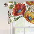 thumbnail image 4 of Tie Up Valance Curtain for Kitchen, Abstract Bohemian Flowers Rod Pocket Short Curtains Adjustable Tie-Up Shade Valances, Paisley Floral Art Window Treatment for Bathroom Living Room Bedroom, 4 of 9