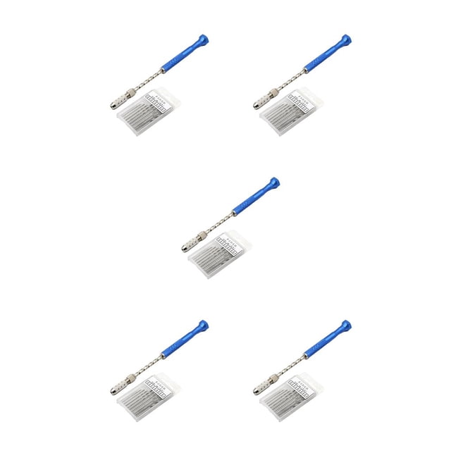 Justharion for Micro Twist Drill Bits Pin Vise Multipurpose Precise Compact Size Non-slip Design Semi-automatic Spiral Hand Rotary Tools Type 2 5Set