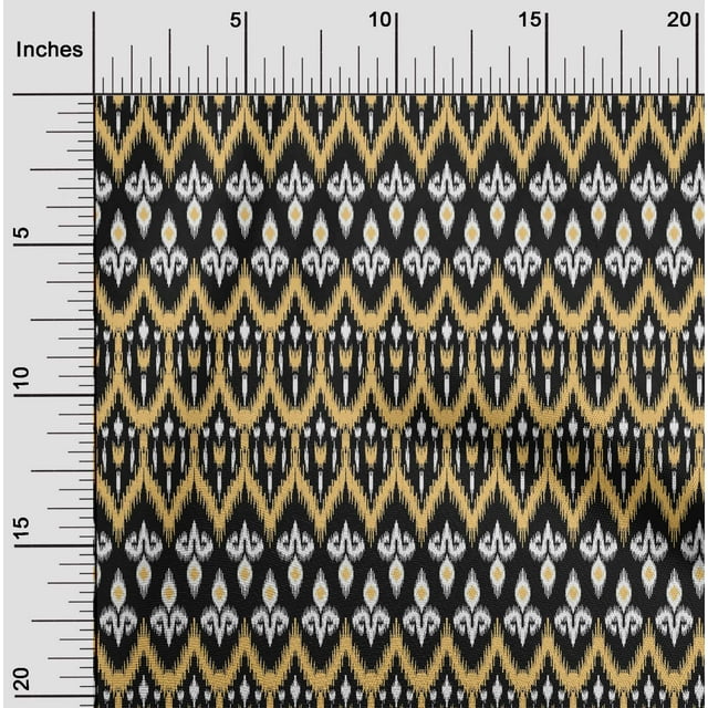 oneOone Cotton Flex Fabric Damask & Chevron Ikat Decor Fabric Printed BTY 40 Inch Wide